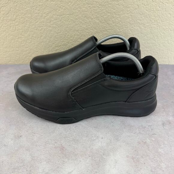 Kuru Kivi II Mens 10 Wide Black Leather Slip On Loafers Comfort Walking Shoes main image 8